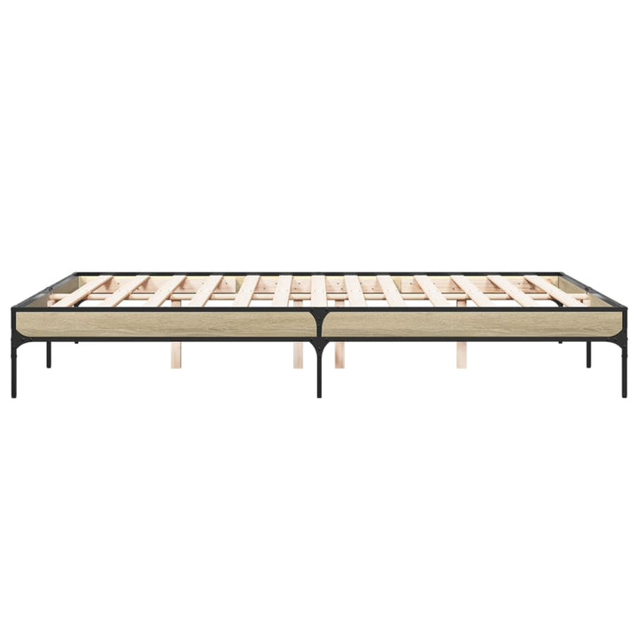 sengestel 140x200 cm konstrueret træ og metal sonoma-eg