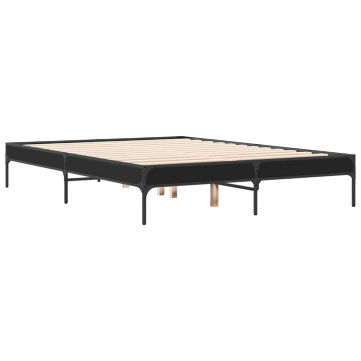 sengestel 120x200 cm konstrueret træ og metal sort