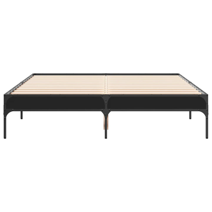 sengestel 120x200 cm konstrueret træ og metal sort