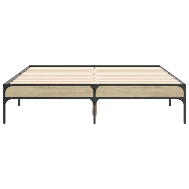 sengestel 120x200 cm konstrueret træ og metal sonoma-eg