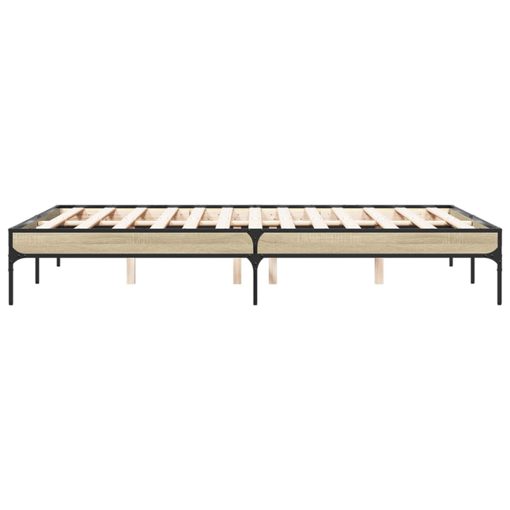 sengestel 120x200 cm konstrueret træ og metal sonoma-eg