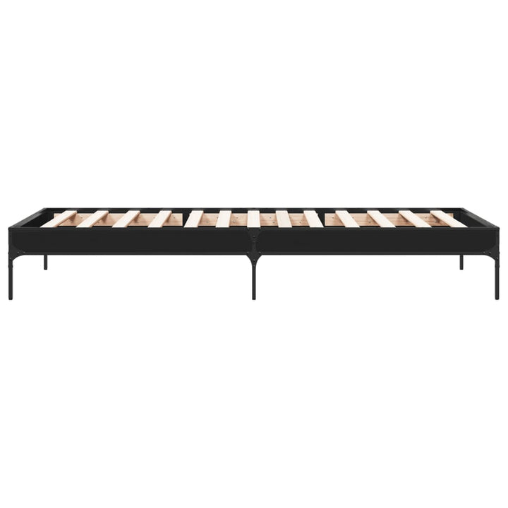 sengeramme 100x200 cm konstrueret træ og metal sort