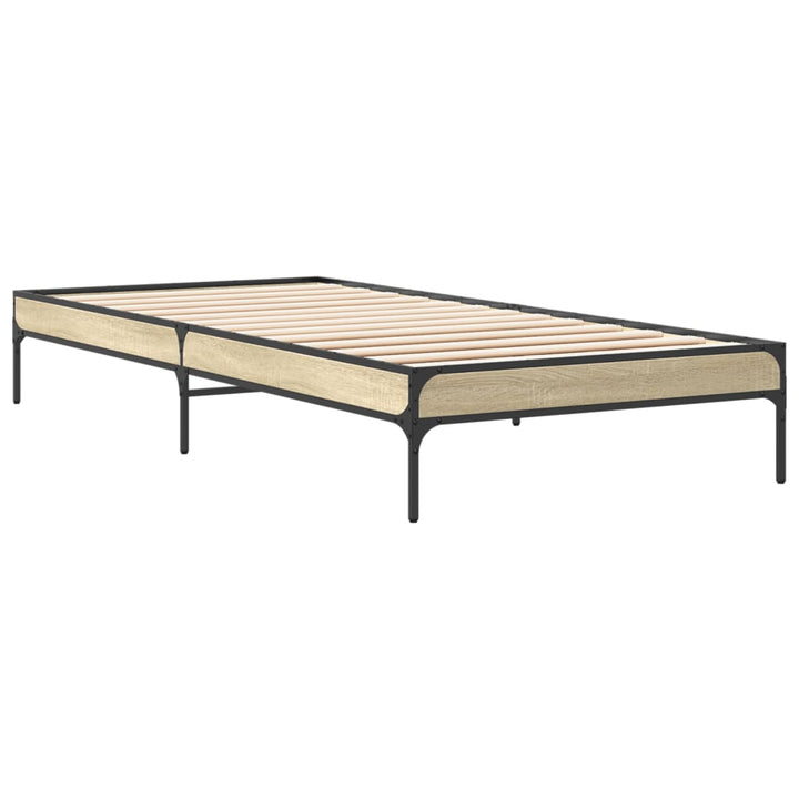 sengeramme 100x200 cm konstrueret træ og metal sonoma-eg