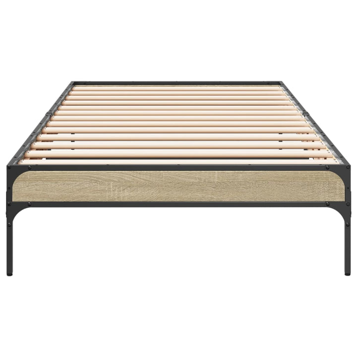 sengeramme 100x200 cm konstrueret træ og metal sonoma-eg