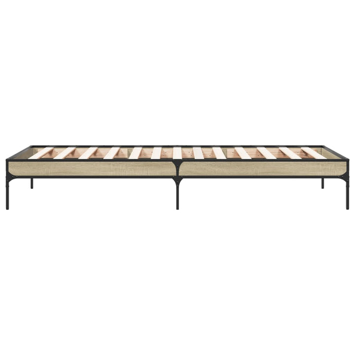 sengeramme 100x200 cm konstrueret træ og metal sonoma-eg
