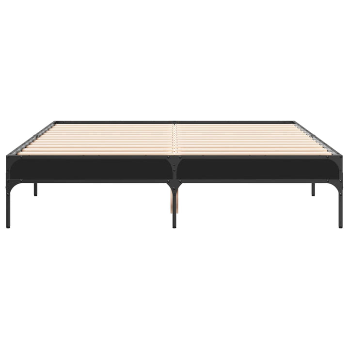 sengestel 120x190 cm konstrueret træ og metal sort