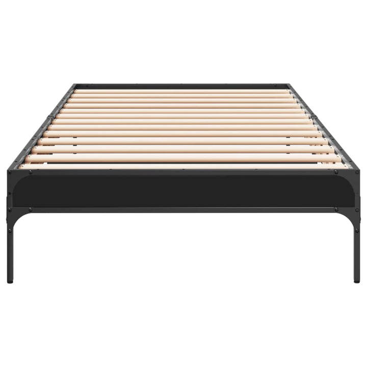sengeramme 75x190 cm konstrueret træ og metal sort