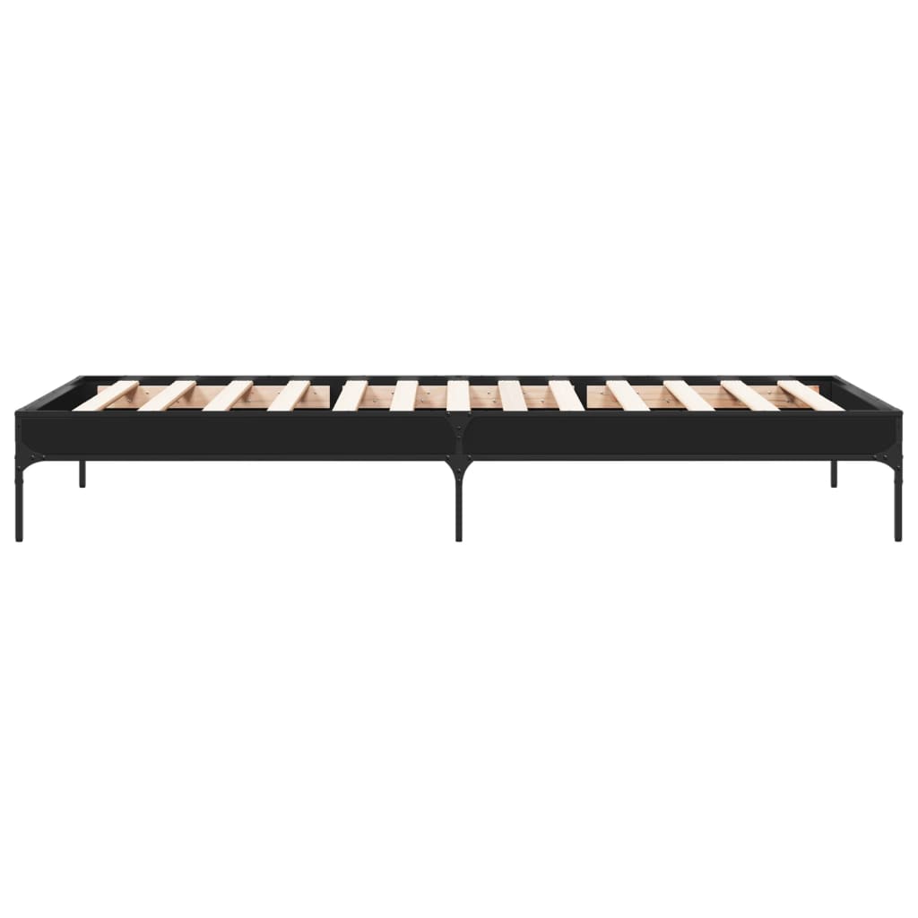 sengeramme 75x190 cm konstrueret træ og metal sort