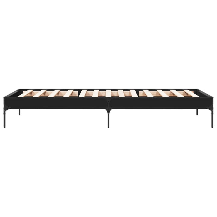 sengeramme 75x190 cm konstrueret træ og metal sort