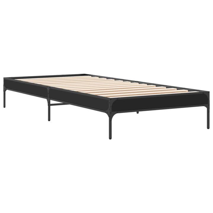sengeramme 75x190 cm konstrueret træ og metal sort