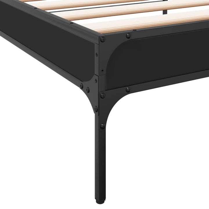 sengeramme 75x190 cm konstrueret træ og metal sort