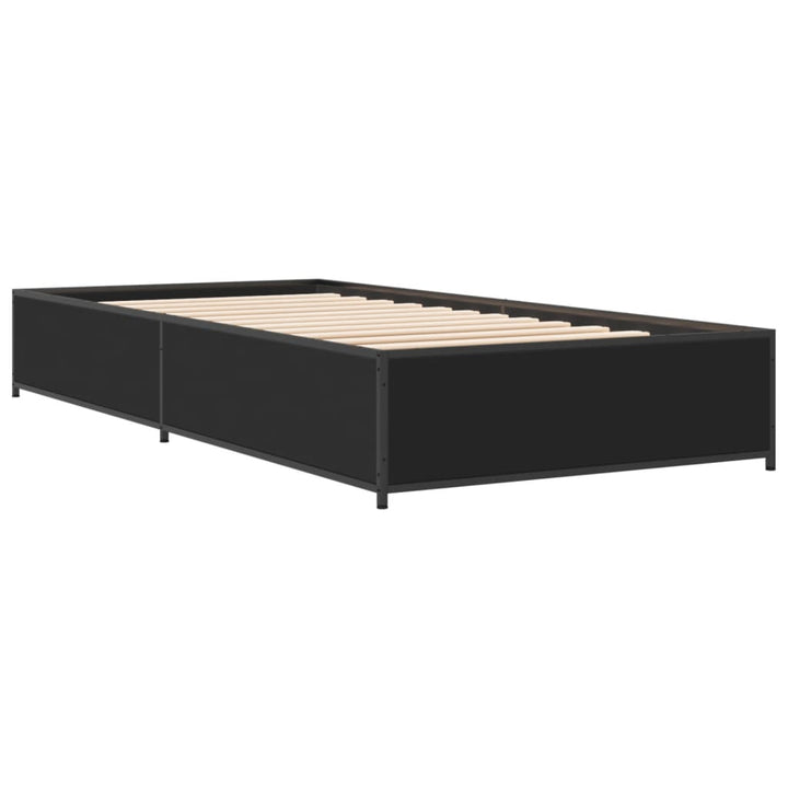 sengeramme 90x190 cm konstrueret træ og metal sort