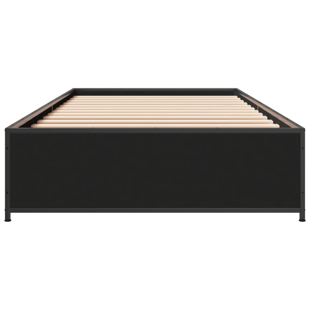sengeramme 90x190 cm konstrueret træ og metal sort