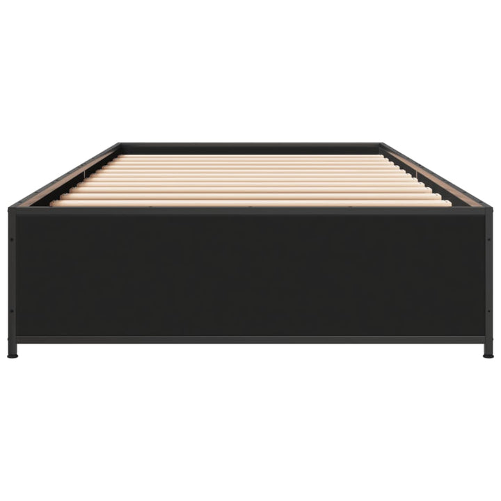 sengeramme 90x190 cm konstrueret træ og metal sort