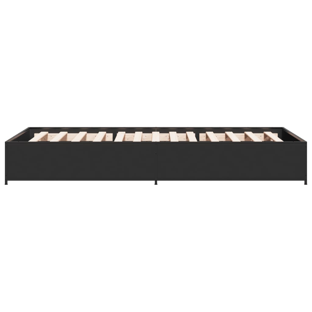 sengeramme 90x190 cm konstrueret træ og metal sort