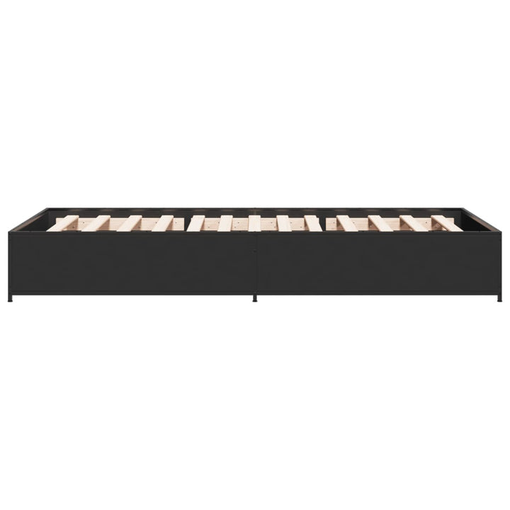 sengeramme 90x190 cm konstrueret træ og metal sort