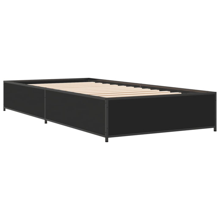 sengeramme 90x190 cm konstrueret træ og metal sort