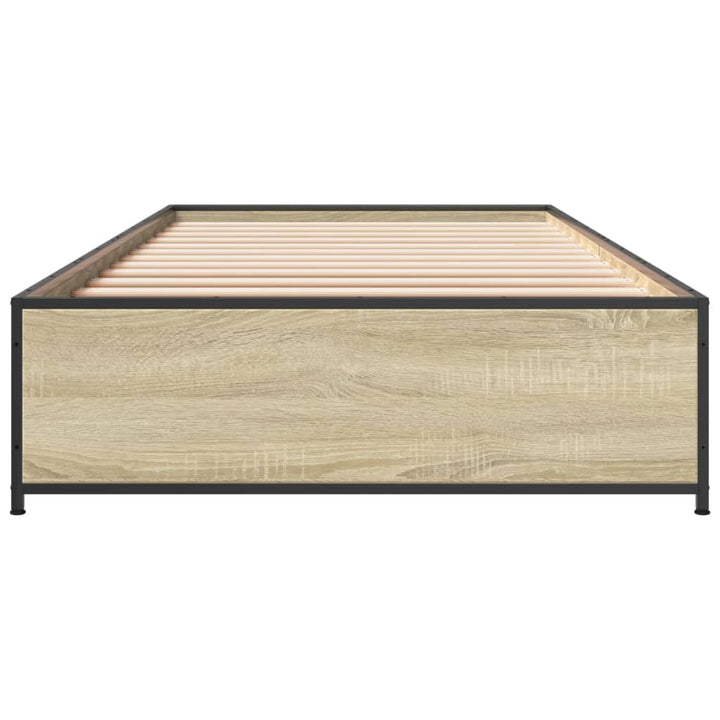 sengeramme 75x190 cm konstrueret træ og metal sonoma-eg