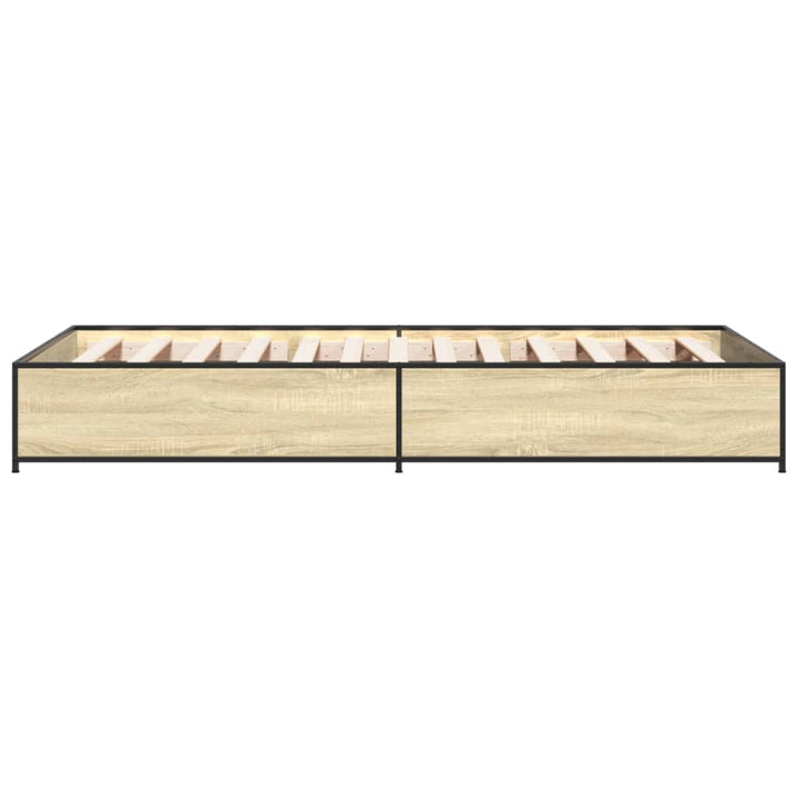 sengeramme 75x190 cm konstrueret træ og metal sonoma-eg