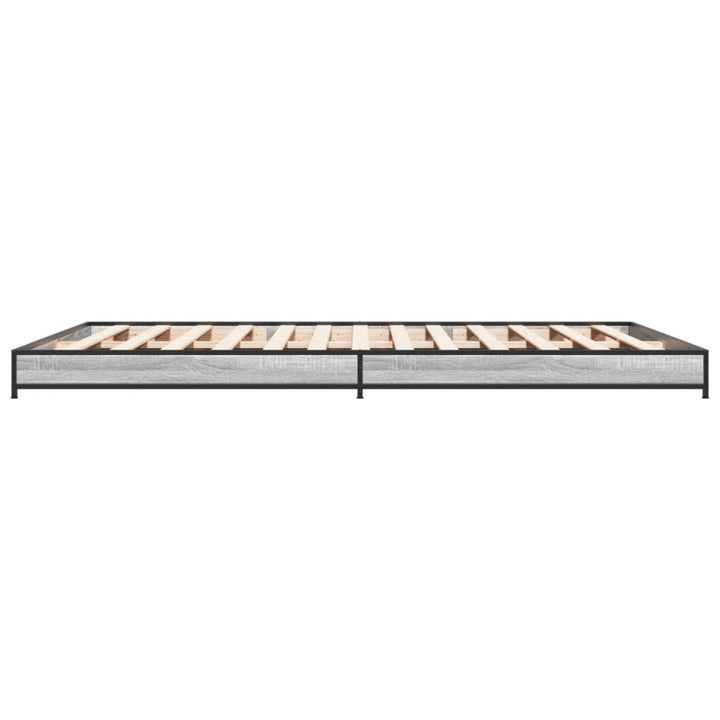 sengestel 120x200 cm konstrueret træ og metal grå sonoma-eg