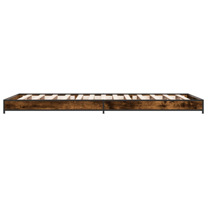 sengeramme 100x200 cm konstrueret træ og metal røget eg