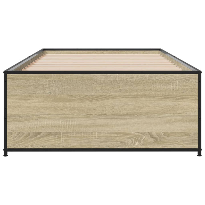 sengeramme 100x200 cm konstrueret træ og metal sonoma-eg