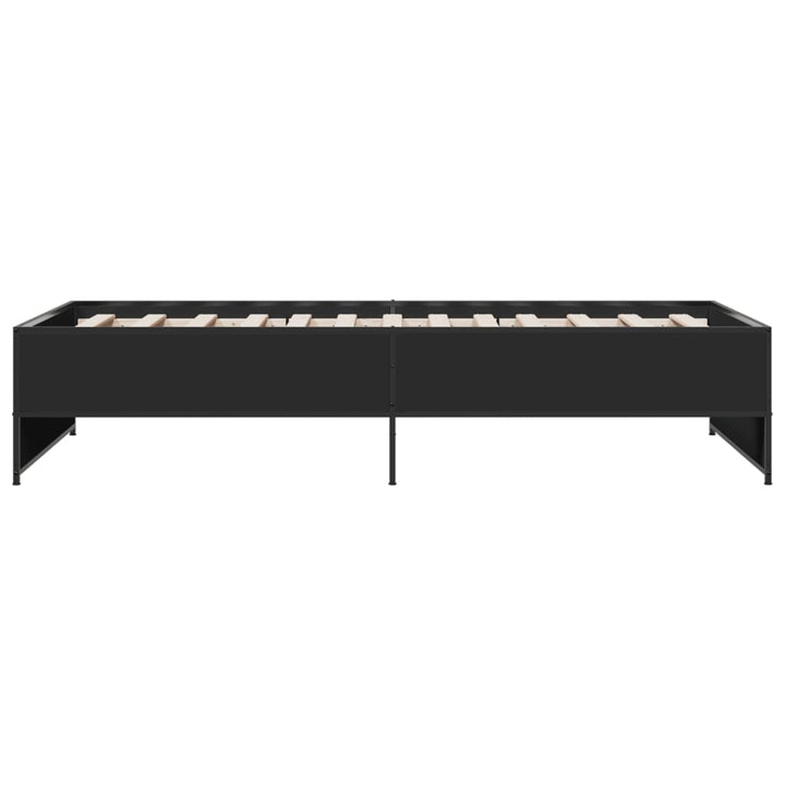 sengeramme 90x190 cm konstrueret træ og metal sort