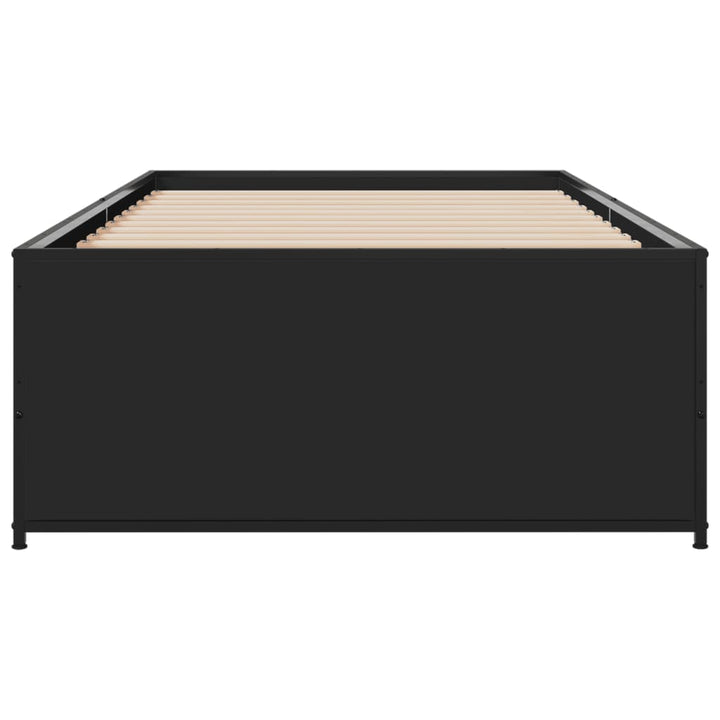 sengeramme 75x190 cm konstrueret træ og metal sort