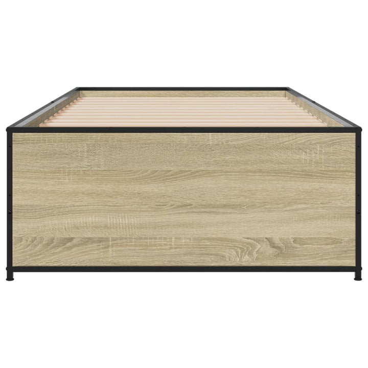 sengeramme 75x190 cm konstrueret træ og metal sonoma-eg