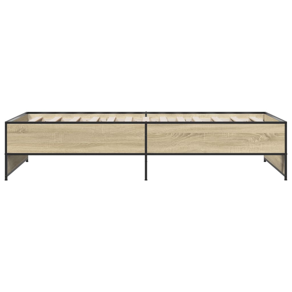sengeramme 75x190 cm konstrueret træ og metal sonoma-eg