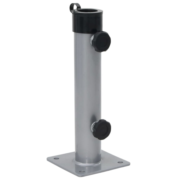 parasolholder til Ø38/48 mm stang stål sølvfarvet