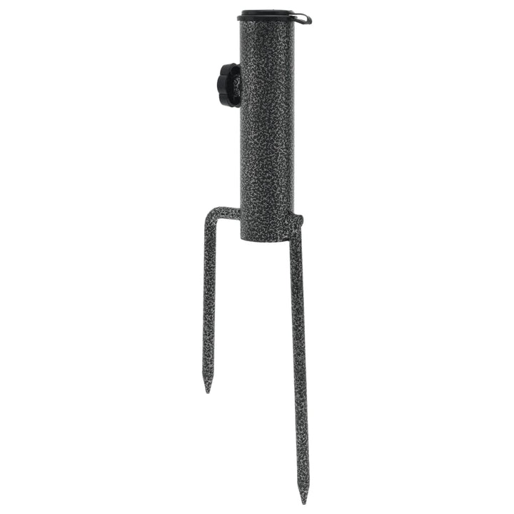 parasolholdere 2 stk. med jordspyd 9x35 cm galvaniseret stål