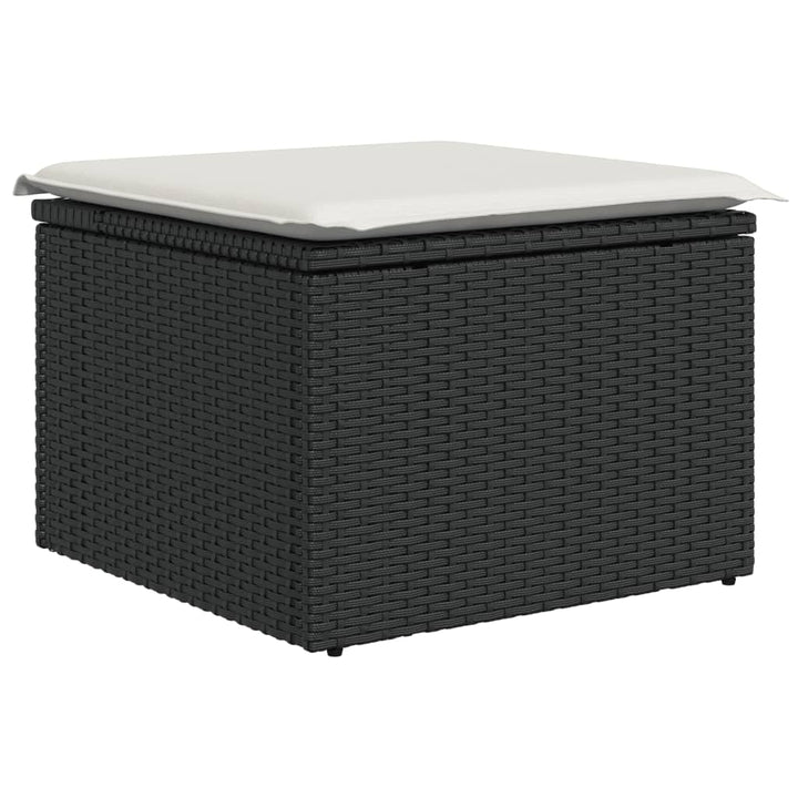 sofasæt til haven 10 dele med hynder polyrattan sort