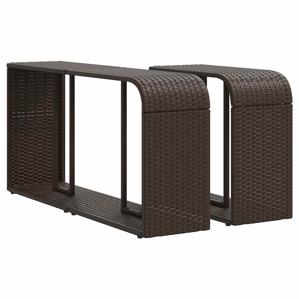 havesofasæt med 10 hynder brun polyrattan