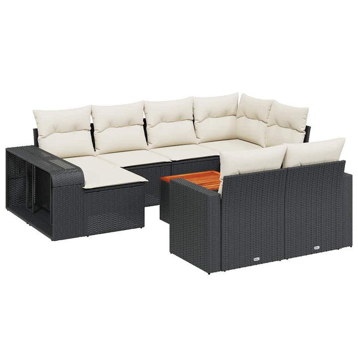 sofasæt til haven 11 dele med hynder polyrattan sort