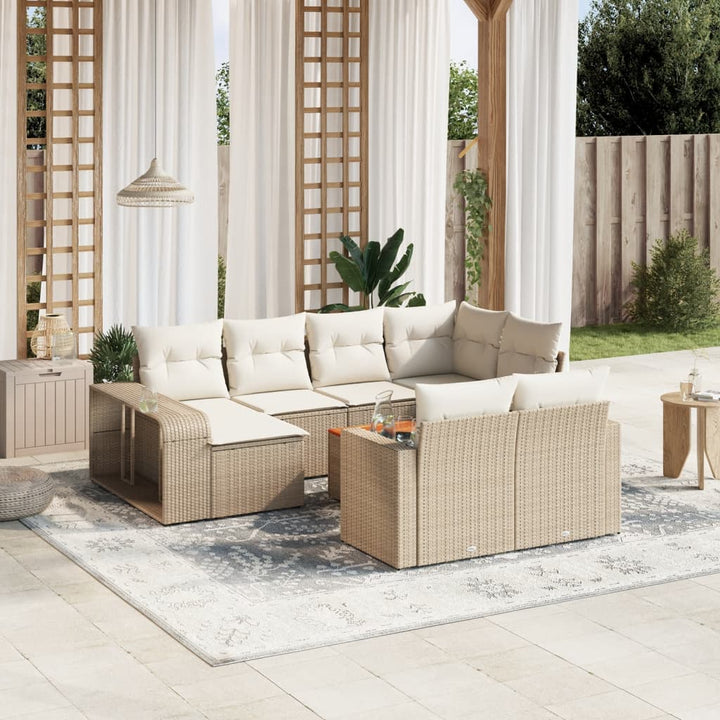 sofasæt til haven 11 dele med hynder polyrattan beige