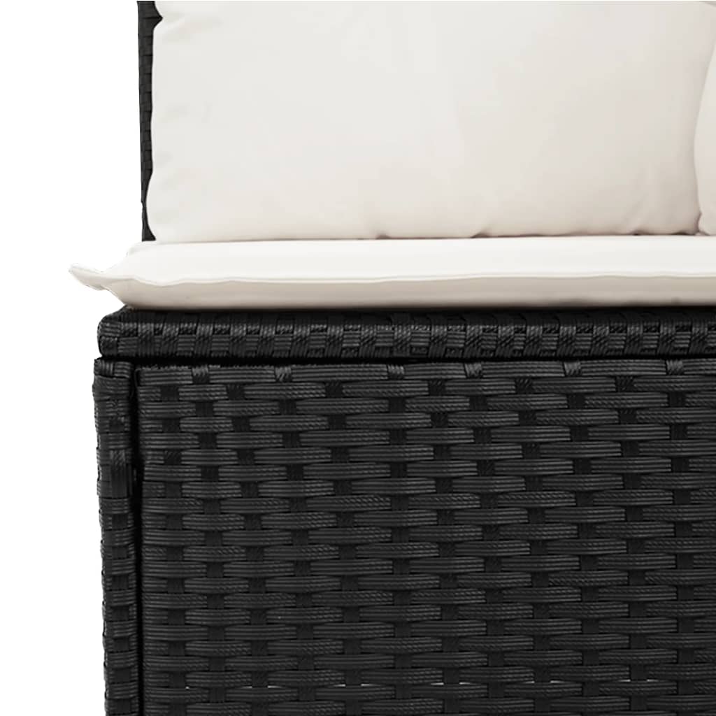 sofasæt til haven 4 dele med hynder polyrattan sort