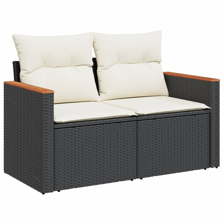 sofasæt til haven 8 dele med hynder polyrattan sort
