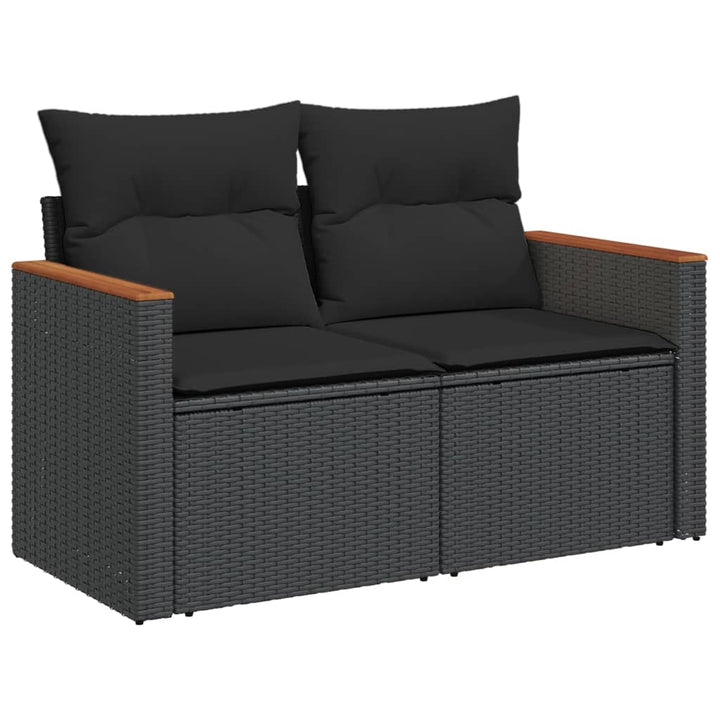 sofasæt til haven 8 dele med hynder polyrattan sort