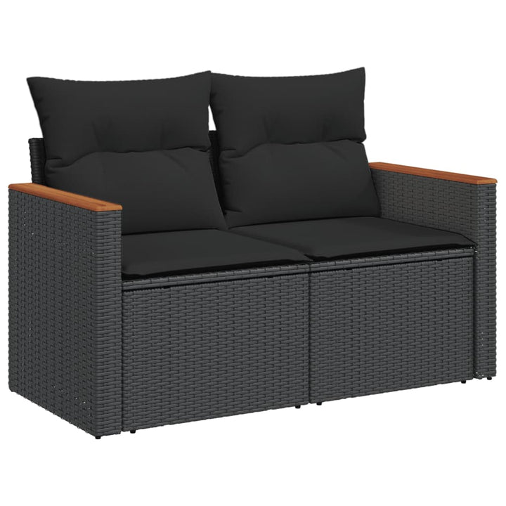 sofasæt til haven 9 dele med hynder polyrattan sort
