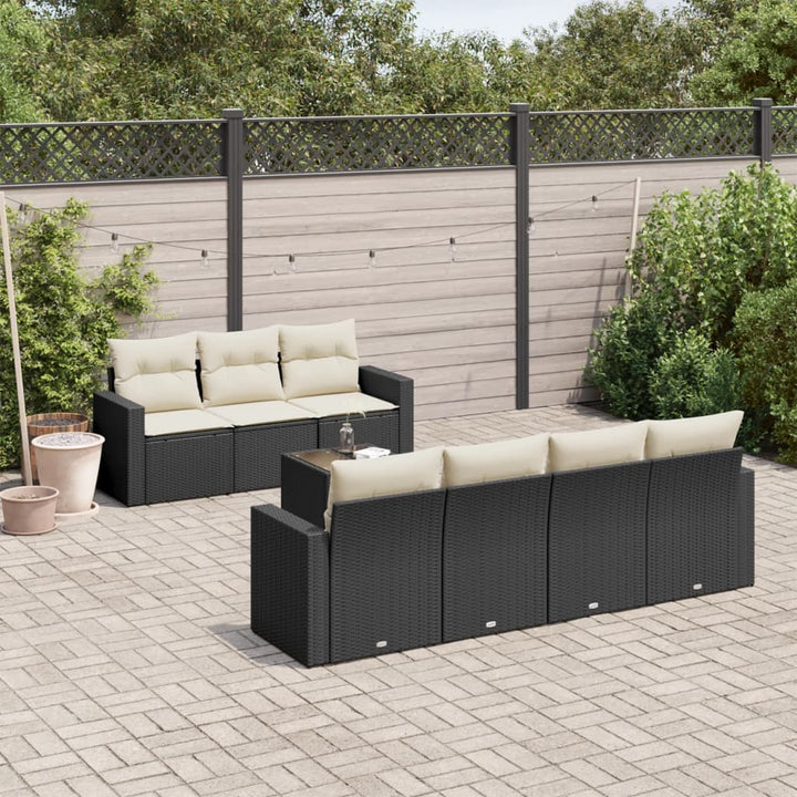 sofasæt til haven 8 dele med hynder polyrattan sort