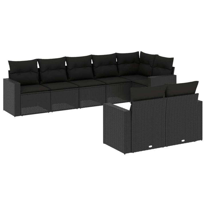 sofasæt til haven 8 dele med hynder polyrattan sort