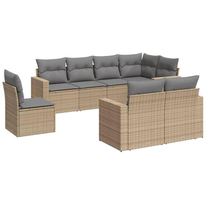 sofasæt til haven 8 dele med hynder polyrattan beige