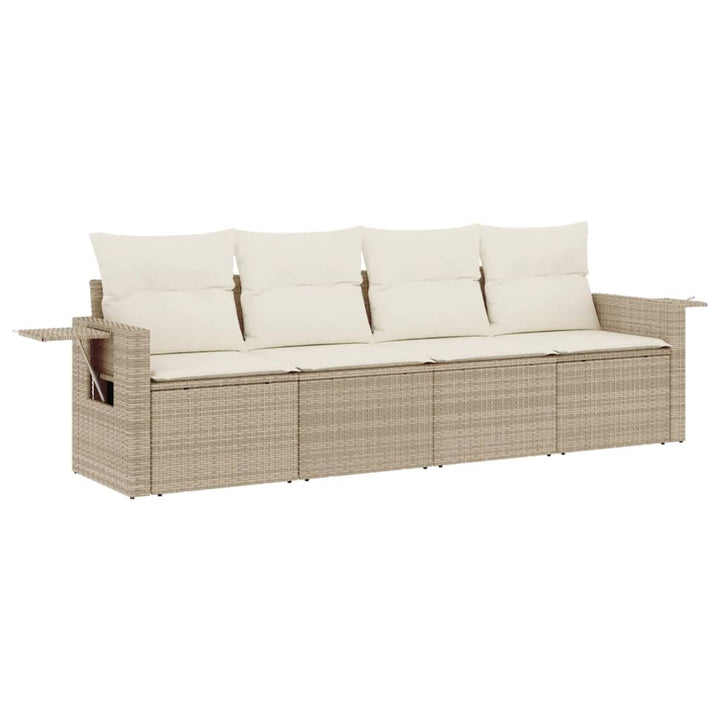 sofasæt til haven 4 dele med hynder polyrattan beige