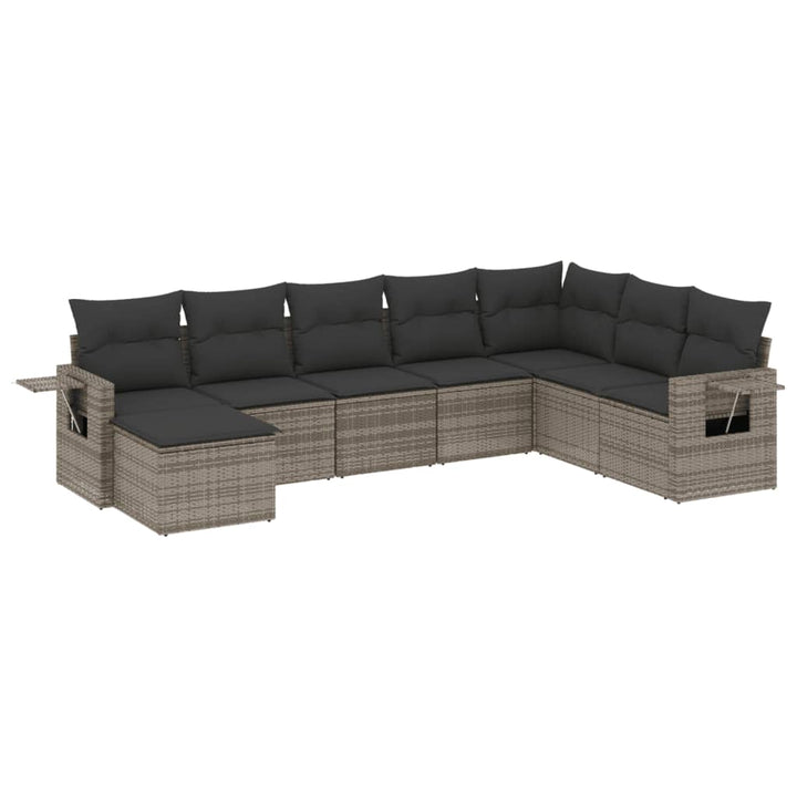 sofasæt til haven 8 dele med hynder polyrattan grå