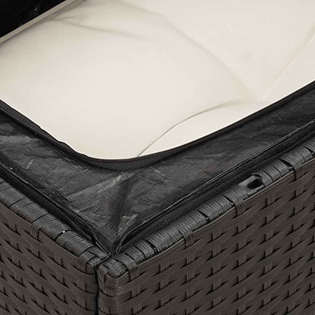 sofasæt til haven 4 dele med hynder polyrattan sort