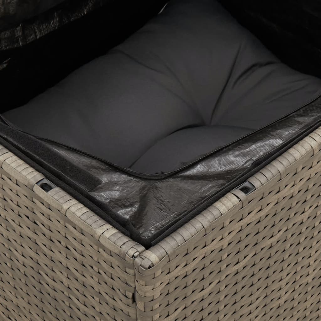 sofasæt 5 dele med hynder polyrattan grå