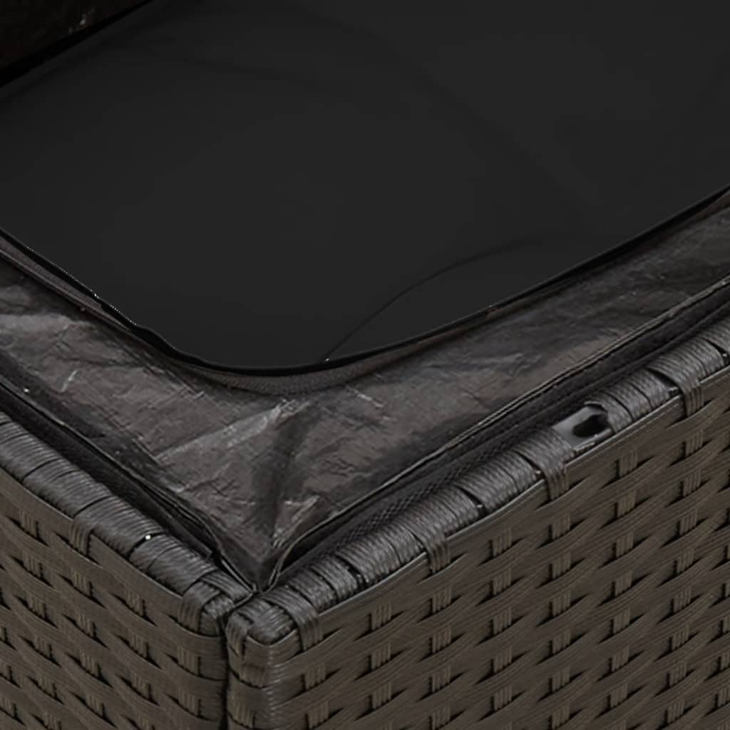 sofasæt til haven 7 dele med hynder polyrattan sort