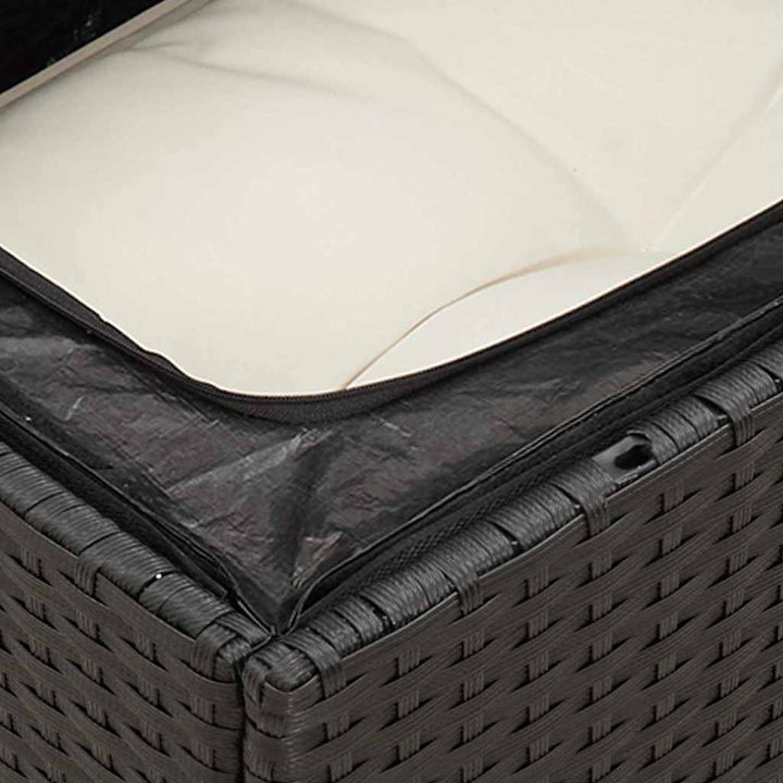 sofasæt til haven 7 dele med hynder polyrattan sort