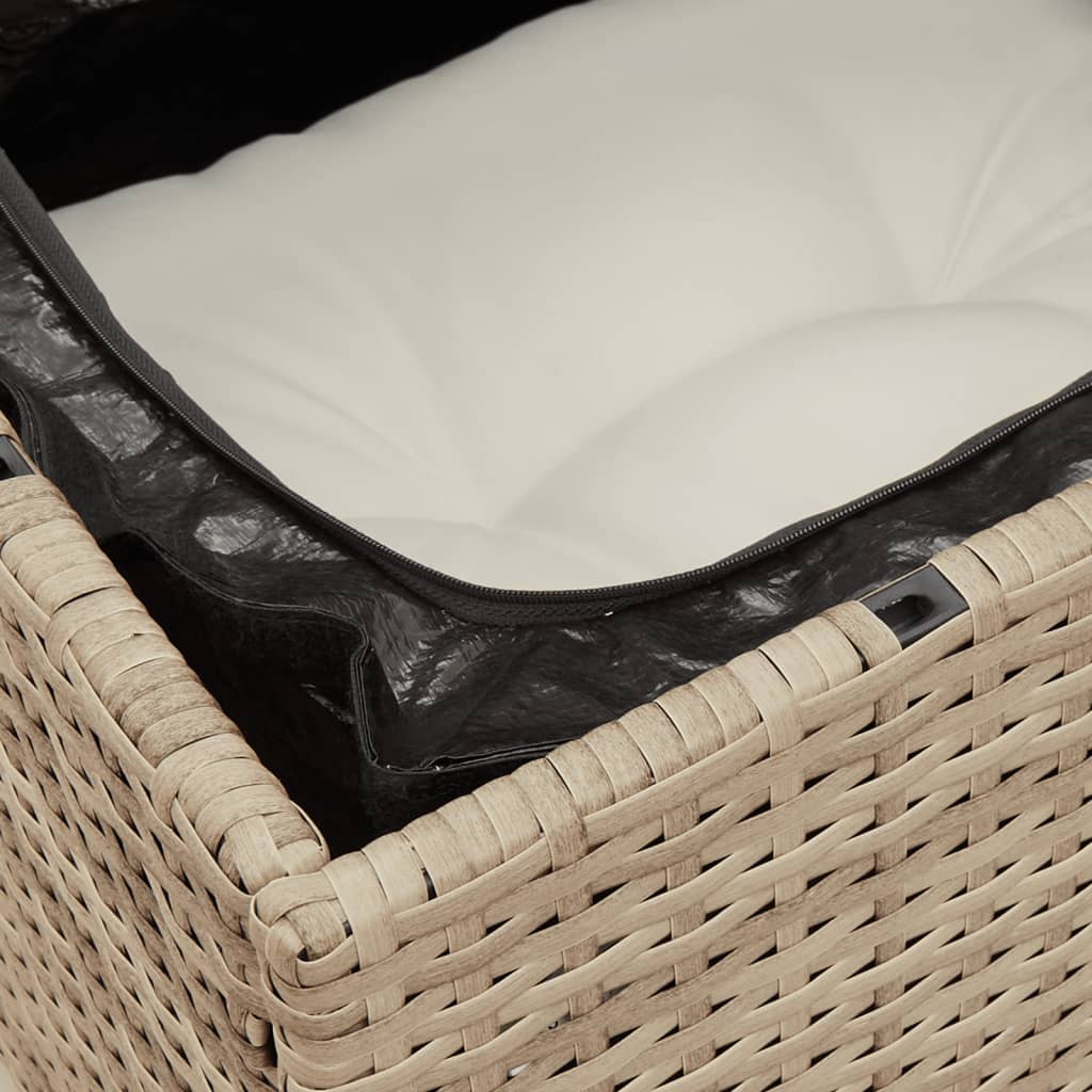 sofasæt til haven 7 dele med hynder polyrattan beige